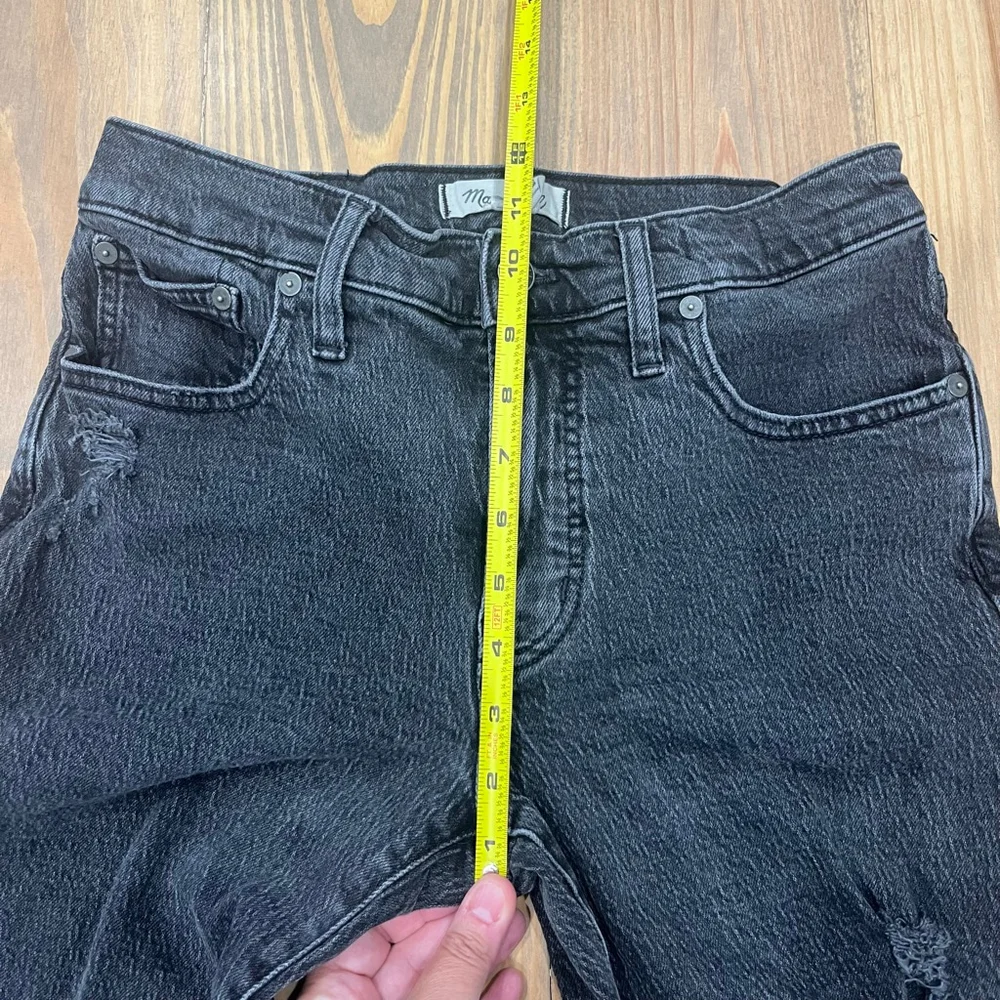 Women's Madewell Mid-Rise Perfect Vintage Straight Jeans Black‎ Size 27 0008 B1